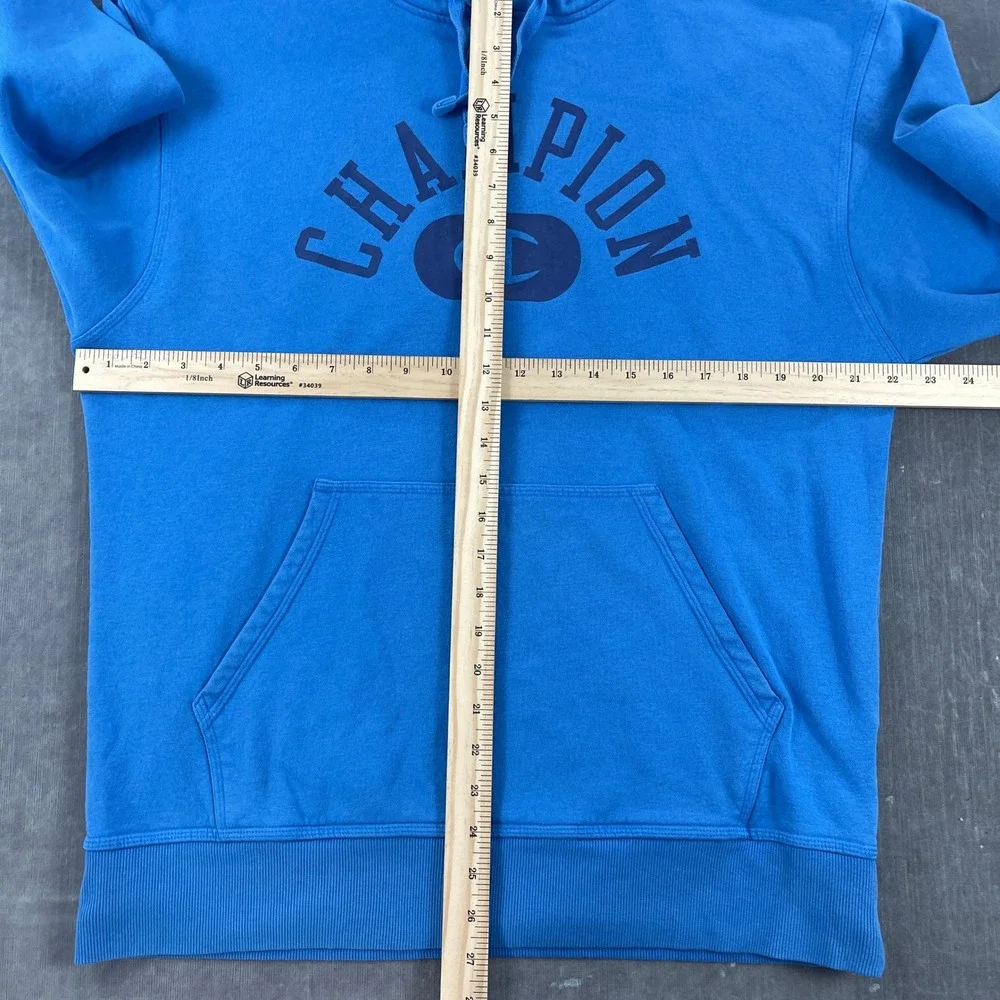 Champion Mens‎ Medium Blue Hoodie Pullover Graphic Logo S74705